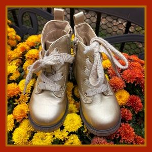 GOLD KIDS SHOES LACE-ZIPPER BOOTIES